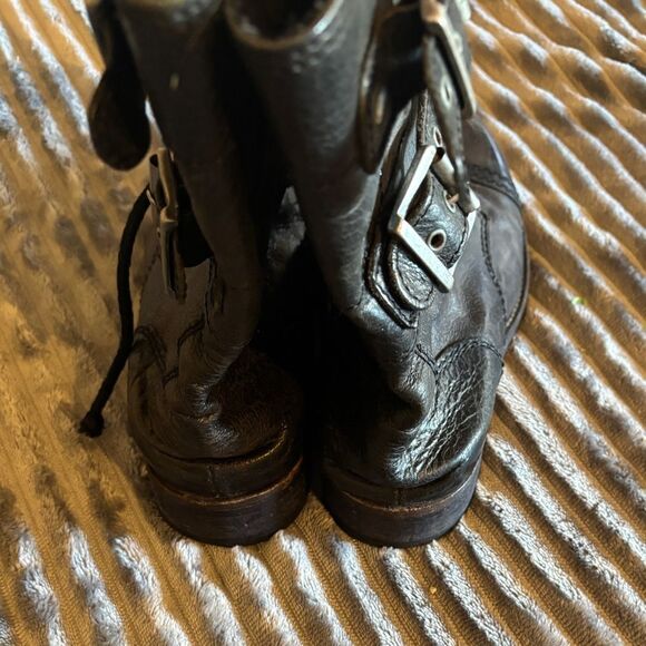 All Saints Damisi Black Combat Moto Boots - Picture 7 of 8